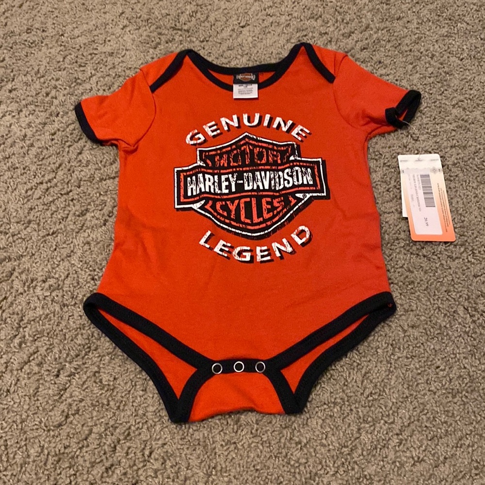 Boys 12m Harley Davidson Onesie - Chimney Rock North Carolina